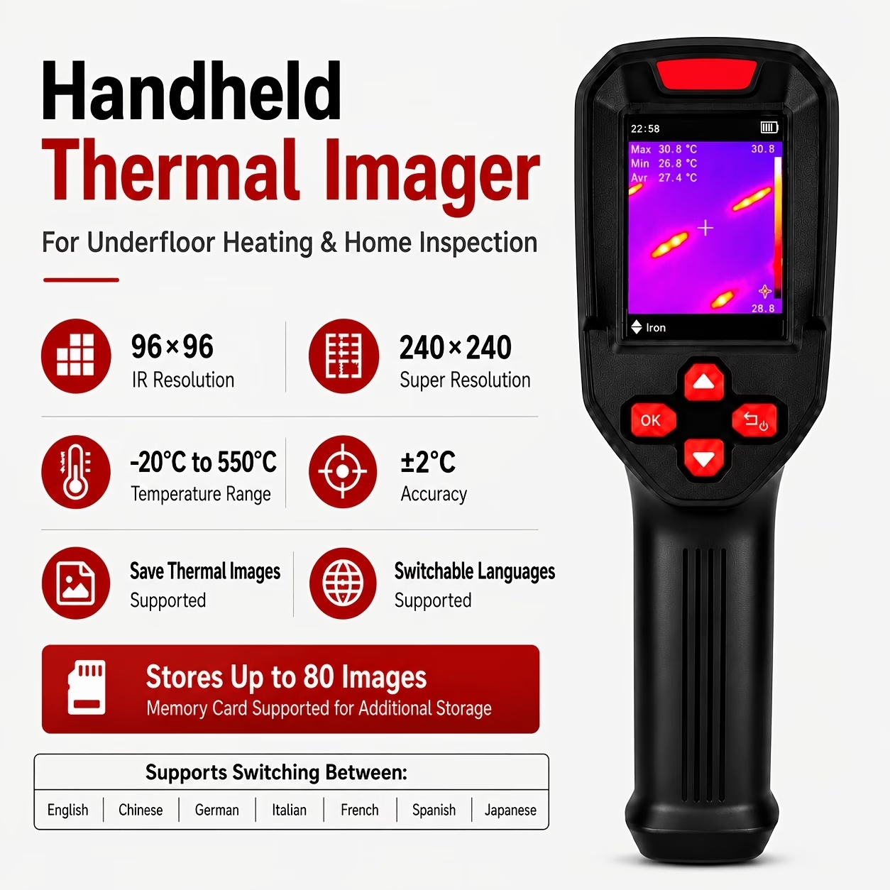 Thermal Imaging Camera Pcb Repair - Cámara Termográfica Recargable por USB HD